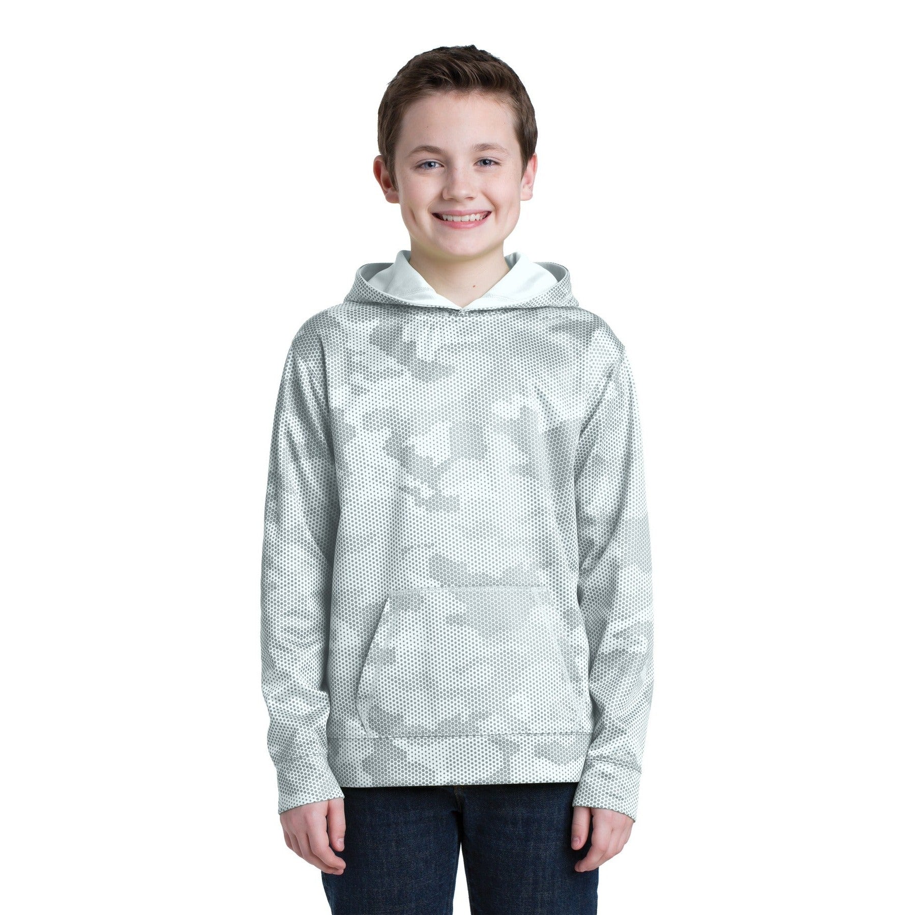 Sport-Tek-Sport-Tek® Youth Sport-Wick® CamoHex Fleece Hooded Pullover. YST240-MedTech-3